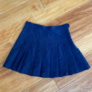 JK style navy pleated mini skirt